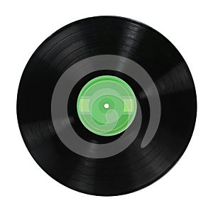 Record Album Over White Background