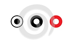 Record Button Icon Vector. Recording, Rec in Circle Style
