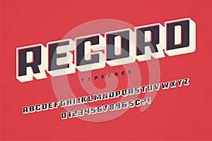 Record display font design, alphabet, typeface, uppercase charac