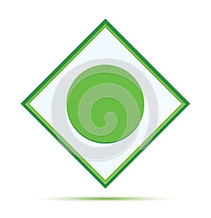 Record icon modern abstract green diamond button