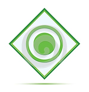 Record icon modern abstract green diamond button