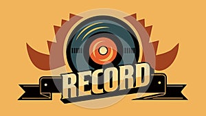 The record labels logo was projected onto the backdrop a symbol of quality and talent in the music industry. Vector photo