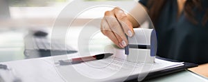 Record Or Permit Document Paper Stamper