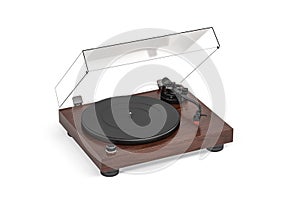 Record player isolated on white background