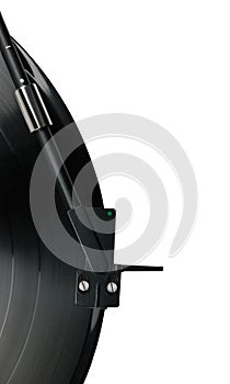 Record player tone arm macro closeup isolated