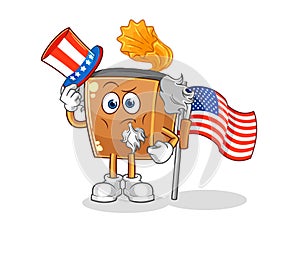 Record player uncle sam character. cartoon mascot vector