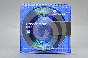 A recordable blue minidisc