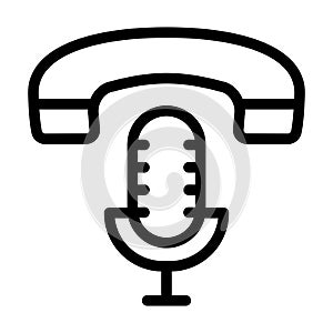 Recorded Call Vector Thick Line Icon For Personal And Commercial Use