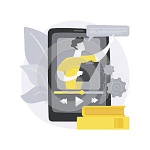 Recorded classes abstract concept vector illustration.