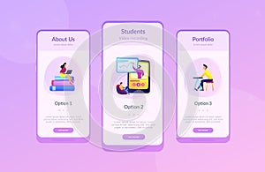 Recorded classes app interface template.