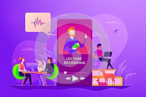 Recorded classes concept vector illustration.