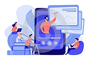 Recorded classes concept vector illustration.