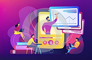 Recorded classes concept vector illustration.