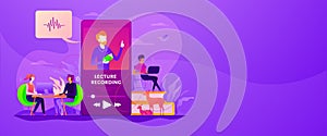 Recorded classes web banner concept.