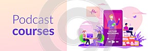 Recorded classes web banner concept.