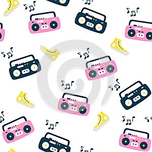 Recorder pattern. Retro style.