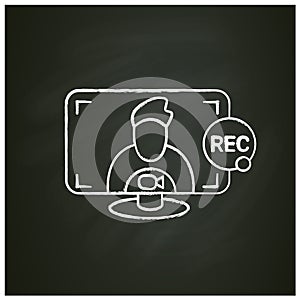 Recordin video call chalk icon