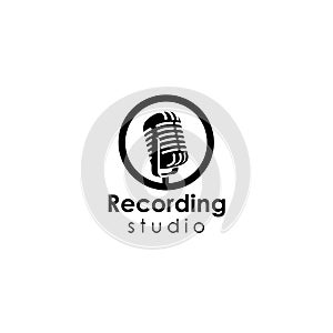 recording logo template, music design vector icon illustration