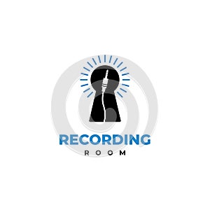 recording room logo design on isolated background. recording studio logo