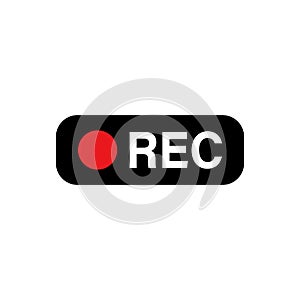 Recording sign icon. Rec button. Vector on isolated white background. EPS 10