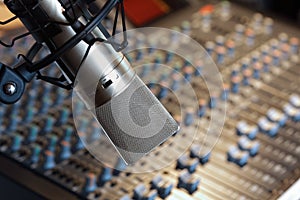 Recording studio microphone photo