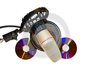 Recording studio microphone with sound filter