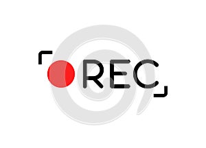 Recording symbol isolated on white background, record icon