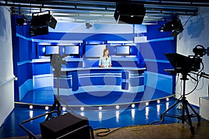 Registro sobre el televisión estudio 