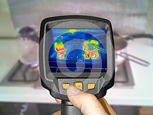 Recording whit Thermal camera, cooking on a gas