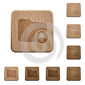 Records directory wooden buttons