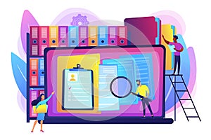 Records management concept vector illustration