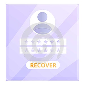 Recover admin password icon, cartoon style