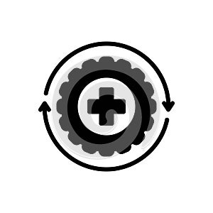 Black solid icon for Recover, overturn and twist photo