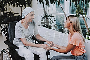 Recovering Woman.Remission.Clinic. Cancer Patient.