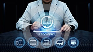 Recovery Data Backup Computer Internet Business Technology Concept