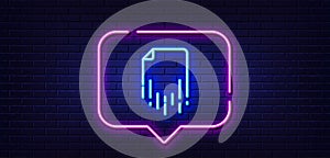 Recovery file line icon. Backup data sign. Restore document. Neon light speech bubble. Vector