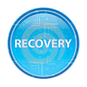 Recovery floral blue round button