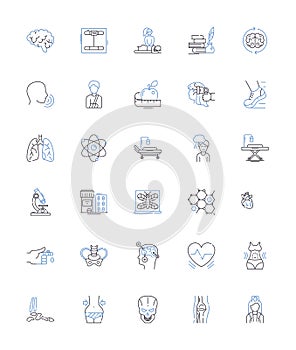 Recovery house line icons collection. Sobriety, Healing, Support, Rehabilitation, Recovery, Stability, Persistence