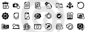 Recovery icons. Backup, Restore data and recover document. Vector