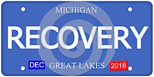 Recovery Imitation Michigain License Plate