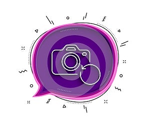 Recovery photo camera line icon. Backup data sign. Restore information. Vector
