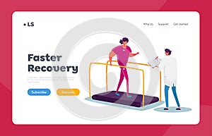 Recovery, Physical Activity, Rehabilitation Landing Page Template. Disabled Patient, Exercises, Physiotherapy Procedure