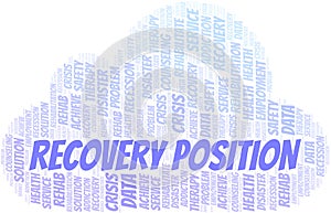 Recovery Position vector word cloud, made with text only.