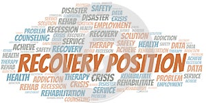 Recovery Position vector word cloud, made with text only.