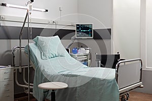 Recovery Room with beds and comfortable medical equipped in a hospital