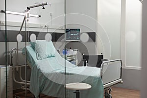 Recovery room with comfortabl bed for patients