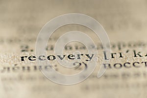 Recovery word dictionary