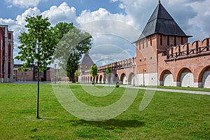 Recreated central part of Tula`s kremlin. Russia