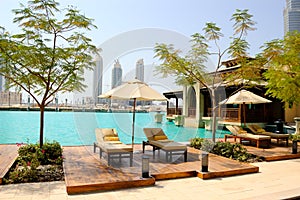 Recreation area at hotel in Dubai downtown