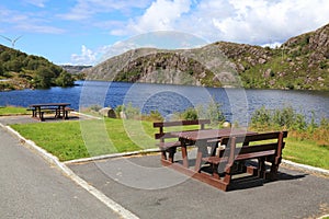 Recreation area picnic tables in Norway